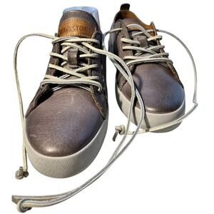 Blackstone JL-21 Low Top Leather Woman Shoe Charcoal‎ Sz 39 Preppy Stylish Tough